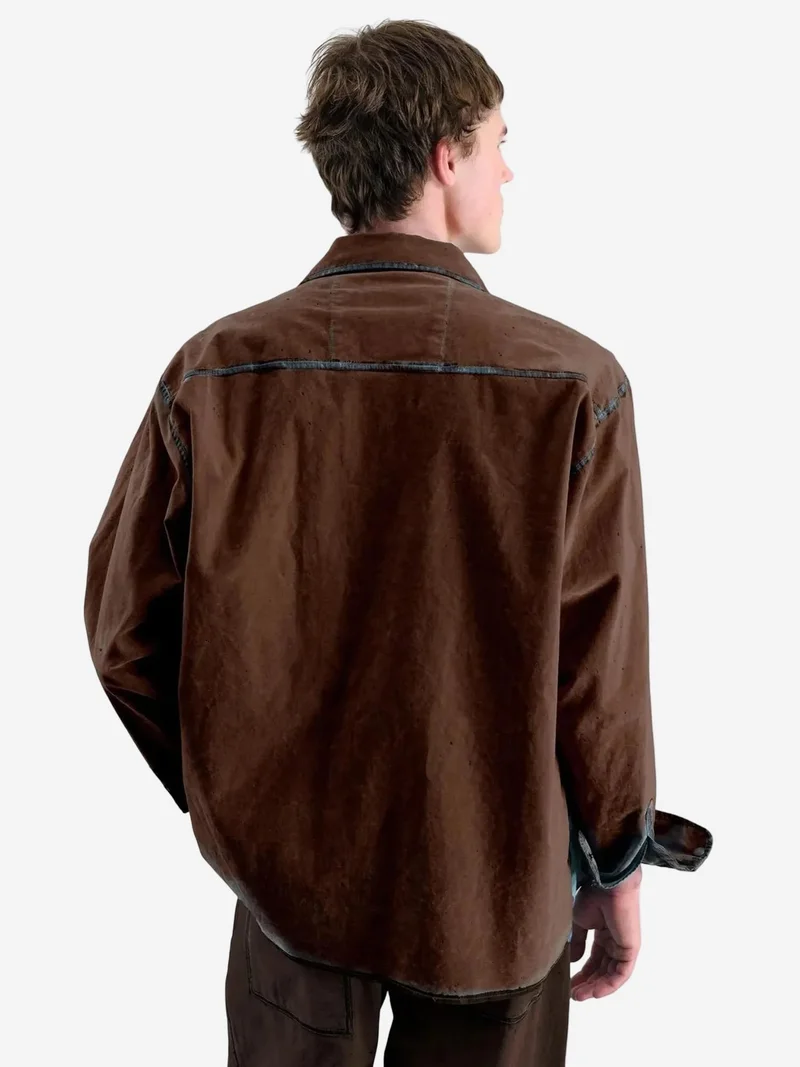 Giesto Mocha Brown GIESTO Textured Button-Up Long Sleeve Shirt for Men | Best Price UAE